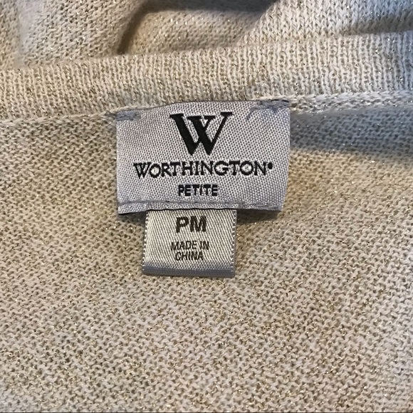 Worthington Petite Medium Gold Blouse Shirt - Picture 5 of 7